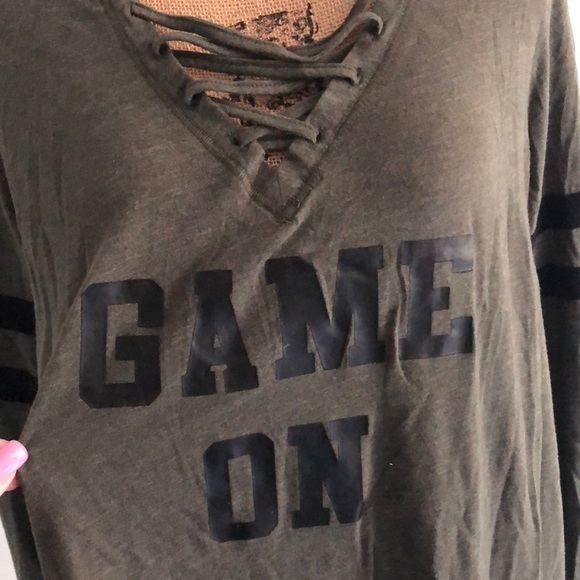 Torrid Game On Olive Green Strappy Football Hoodie Sz 0X - Picture 3 of 16